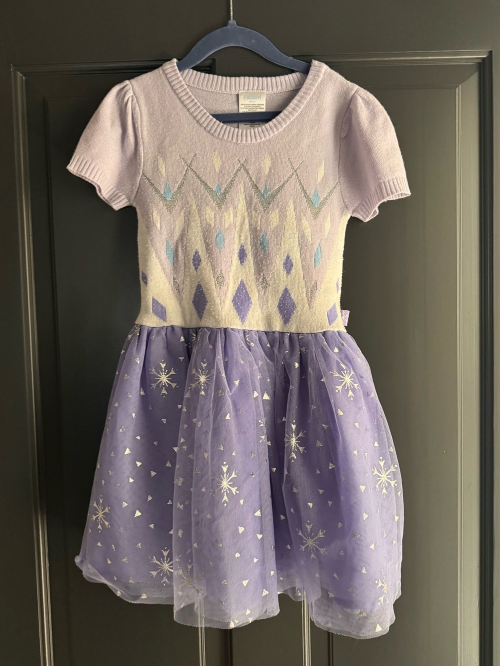 Disney Elsa Short Sleeve Sweater Dress Tulle Skirt 5T